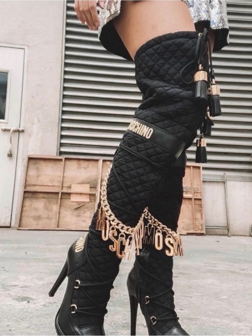 Moschino for H&M Thigh High knee boots Size 40 US 8.5 / 9